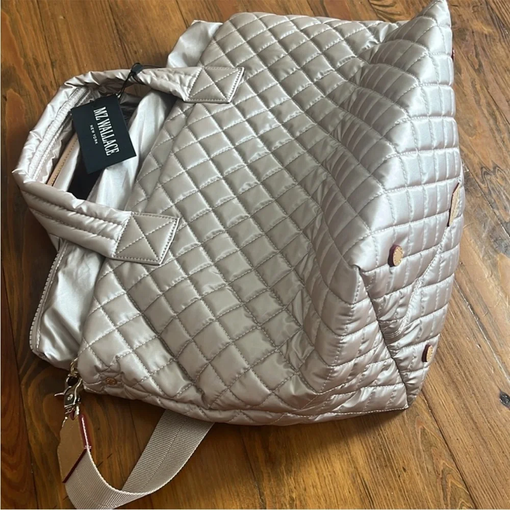 MZ Wallace Pale Rose Gold Metallic Small Metro Tote Deluxe - NEW w TAGS - Picture 11 of 16